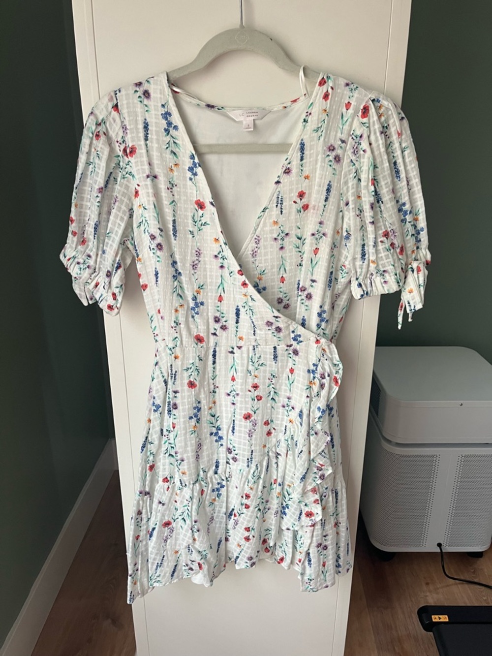 Lauren Conrad White Wrap Floral Dress